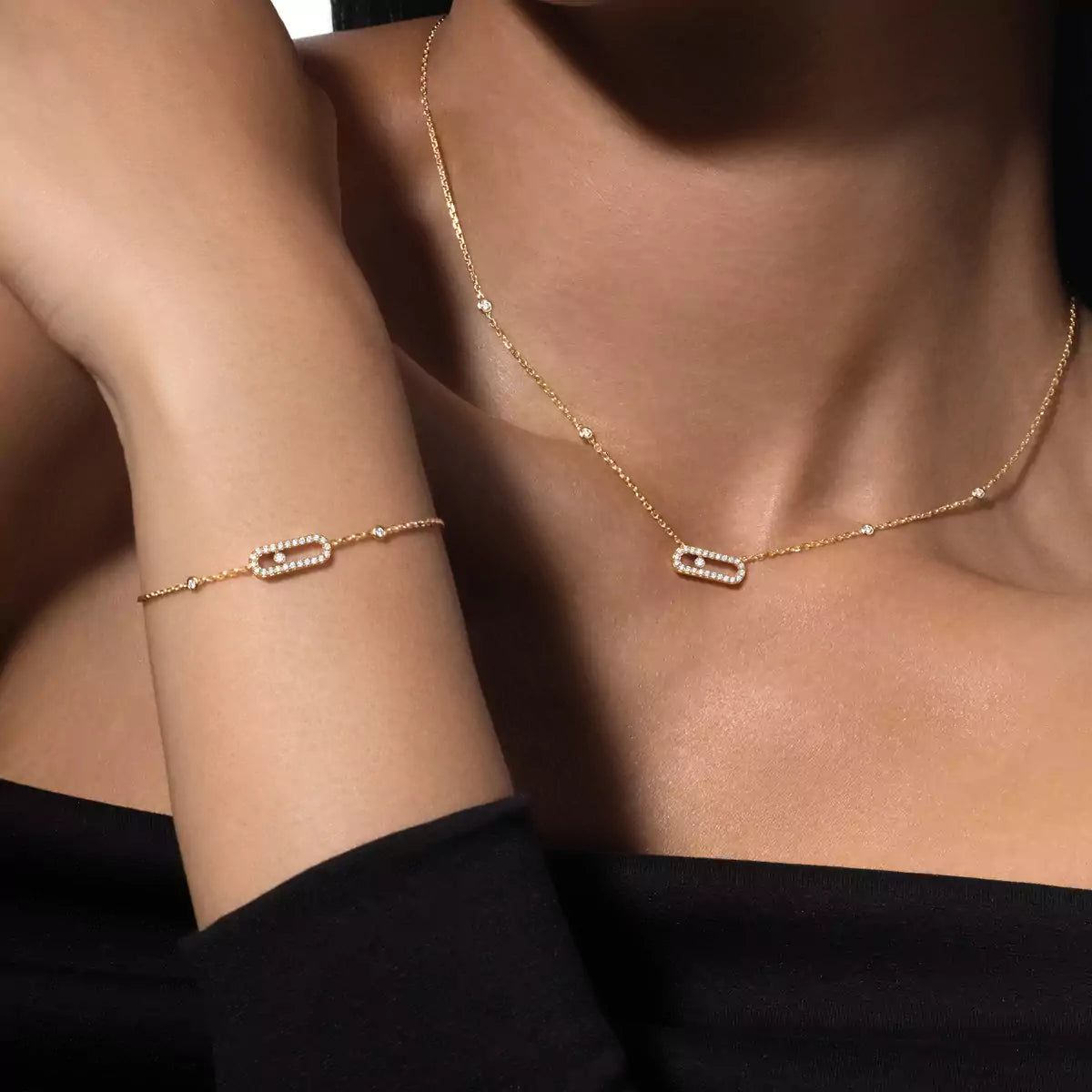 [Vicky]Diamond Necklace Move Uno