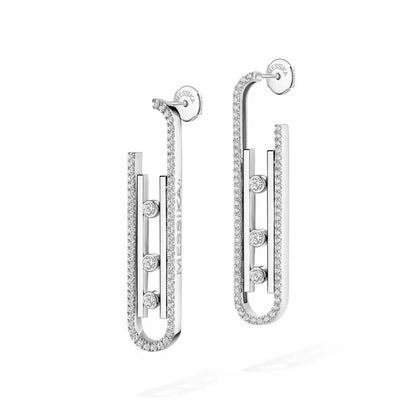 [Vicky]Diamond Pendant Earrings Move 10Th