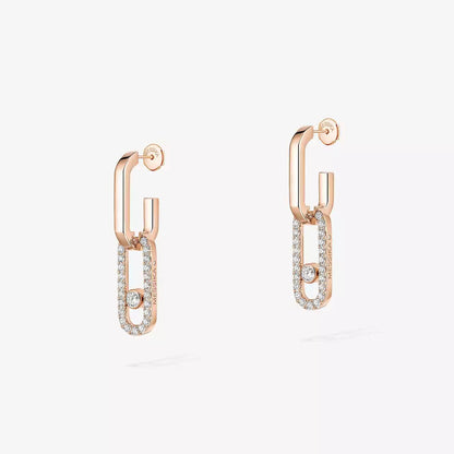 [Vicky]Move Link Diamond Earrings
