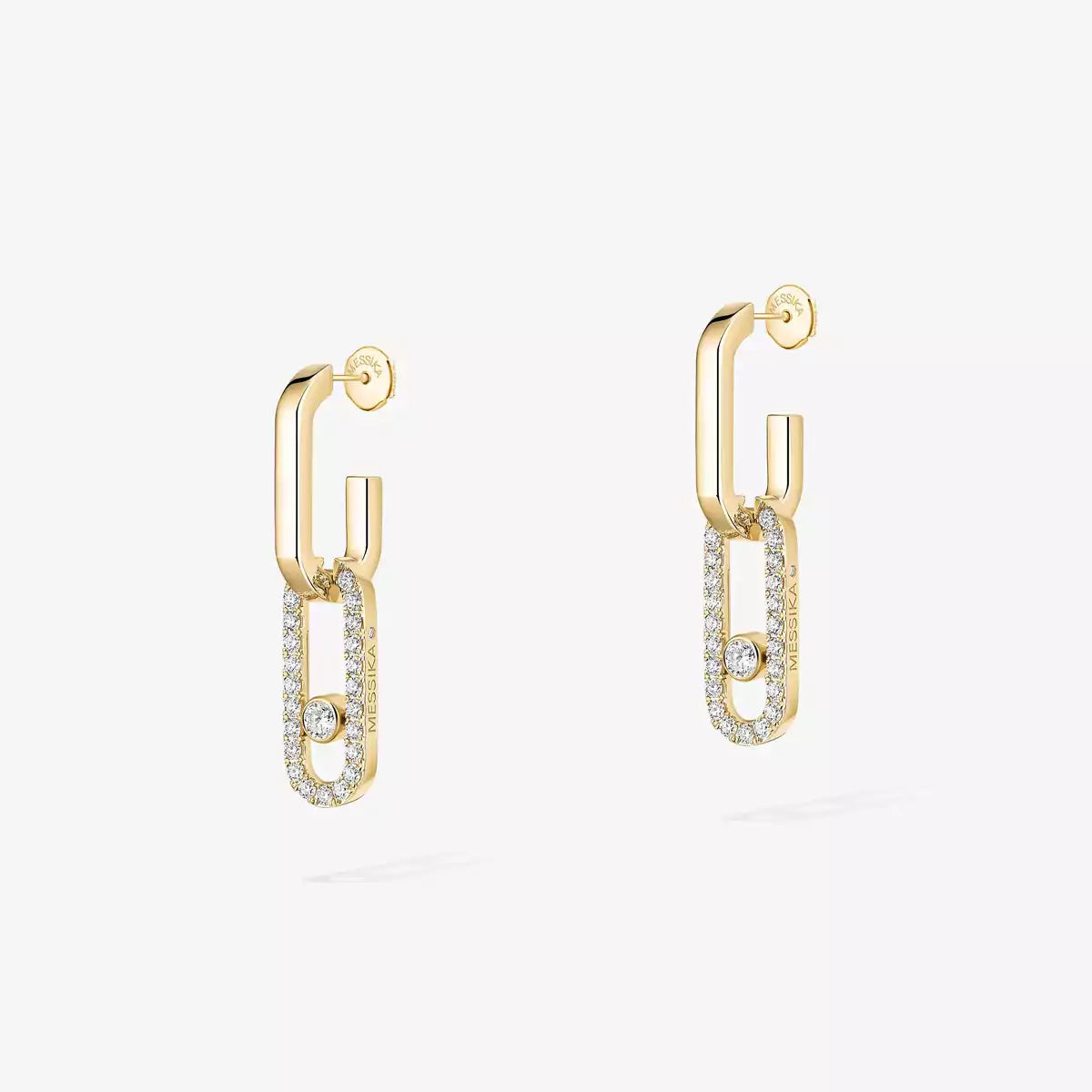 [Vicky]Move Link Diamond Earrings