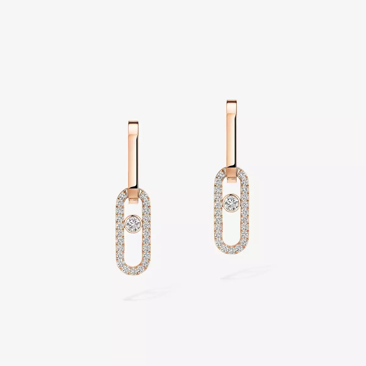 [Vicky]Move Link Diamond Earrings
