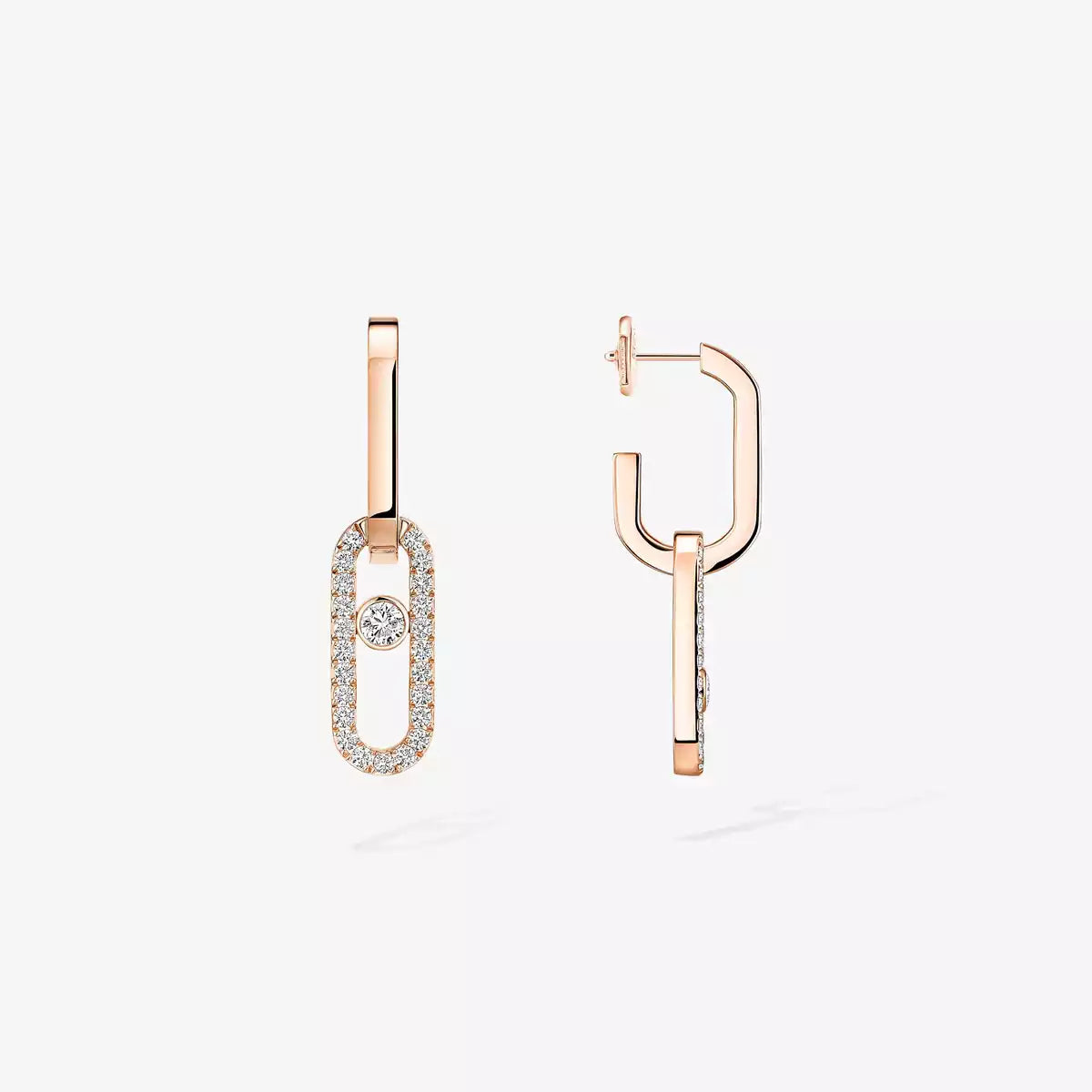 [Vicky]Move Link Diamond Earrings