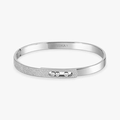 [Vicky]Move Noa Rose Gold Pavé Diamond Bangle Bracelet