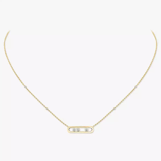 [Vicky] Baby Move Gold Diamond Necklace