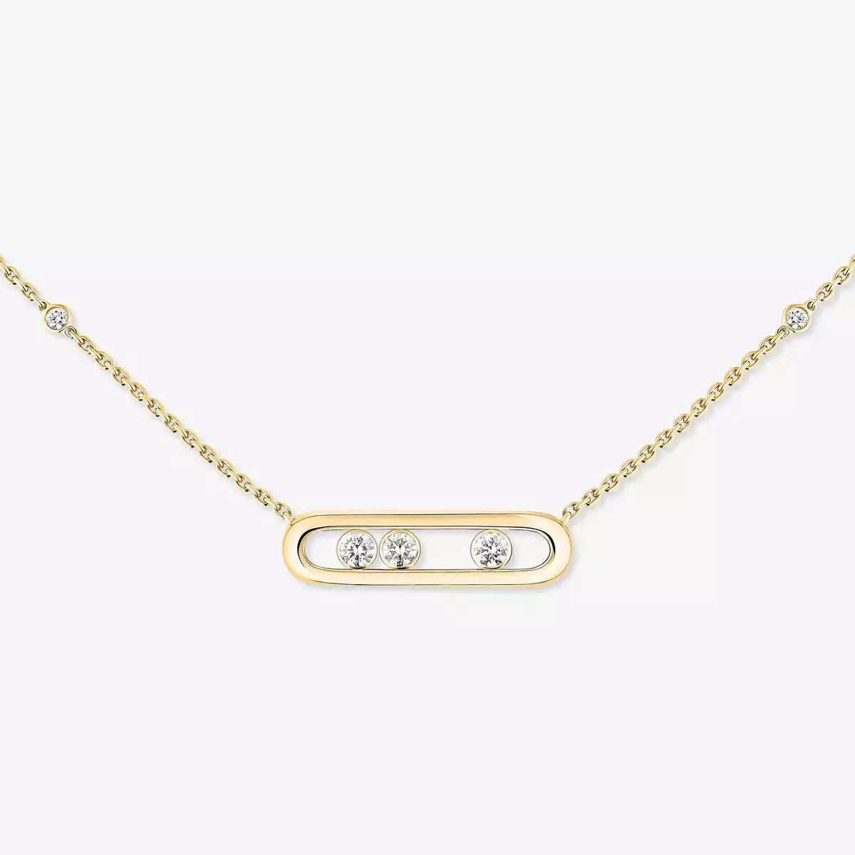 [Vicky] Baby Move Gold Diamond Necklace