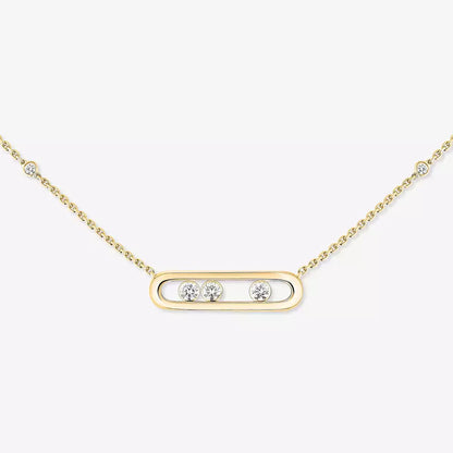 [Vicky] Baby Move Gold Diamond Necklace