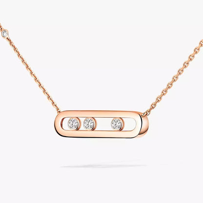 [Vicky] Baby Move Gold Diamond Necklace