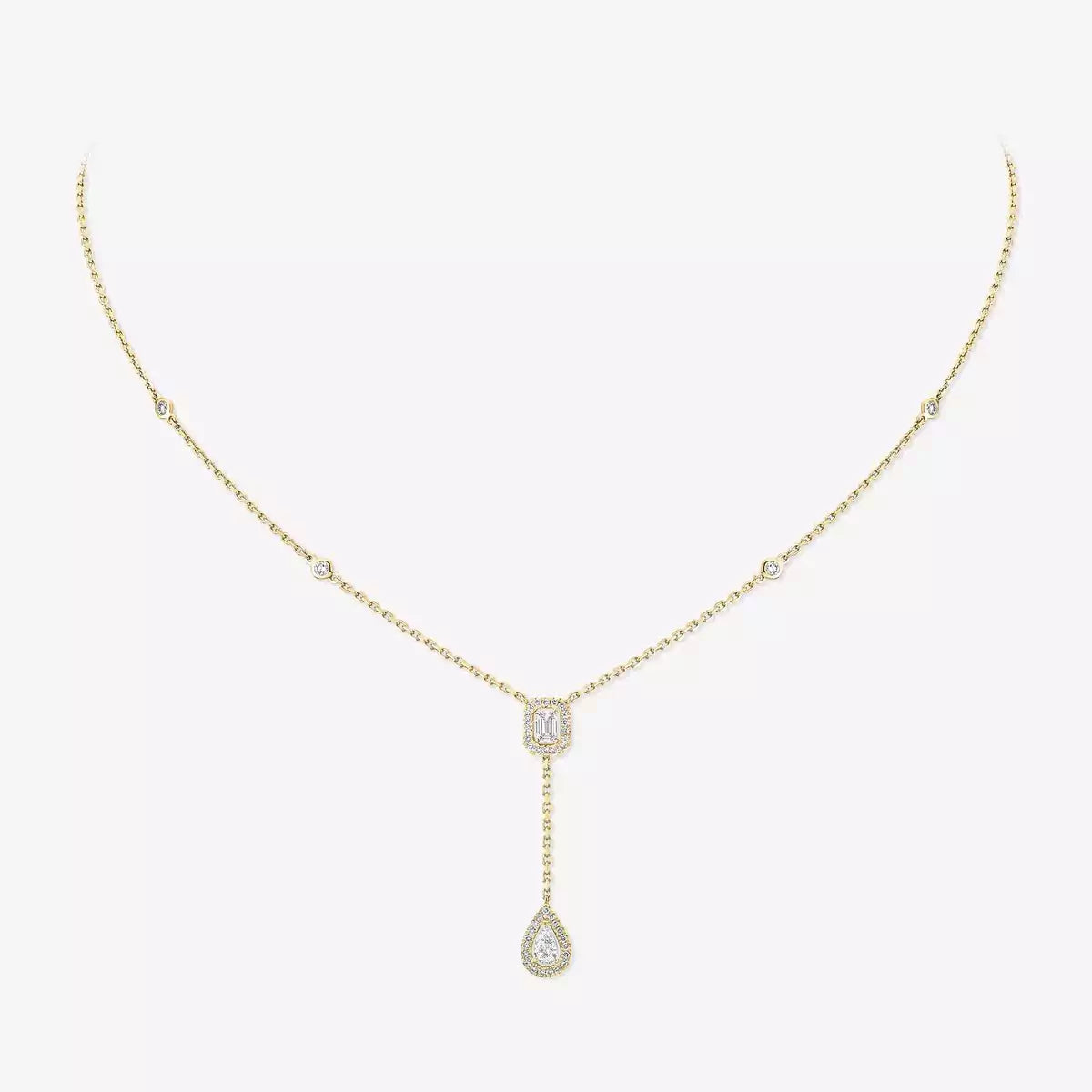 [Vicky]Gold Diamond Tie Necklace