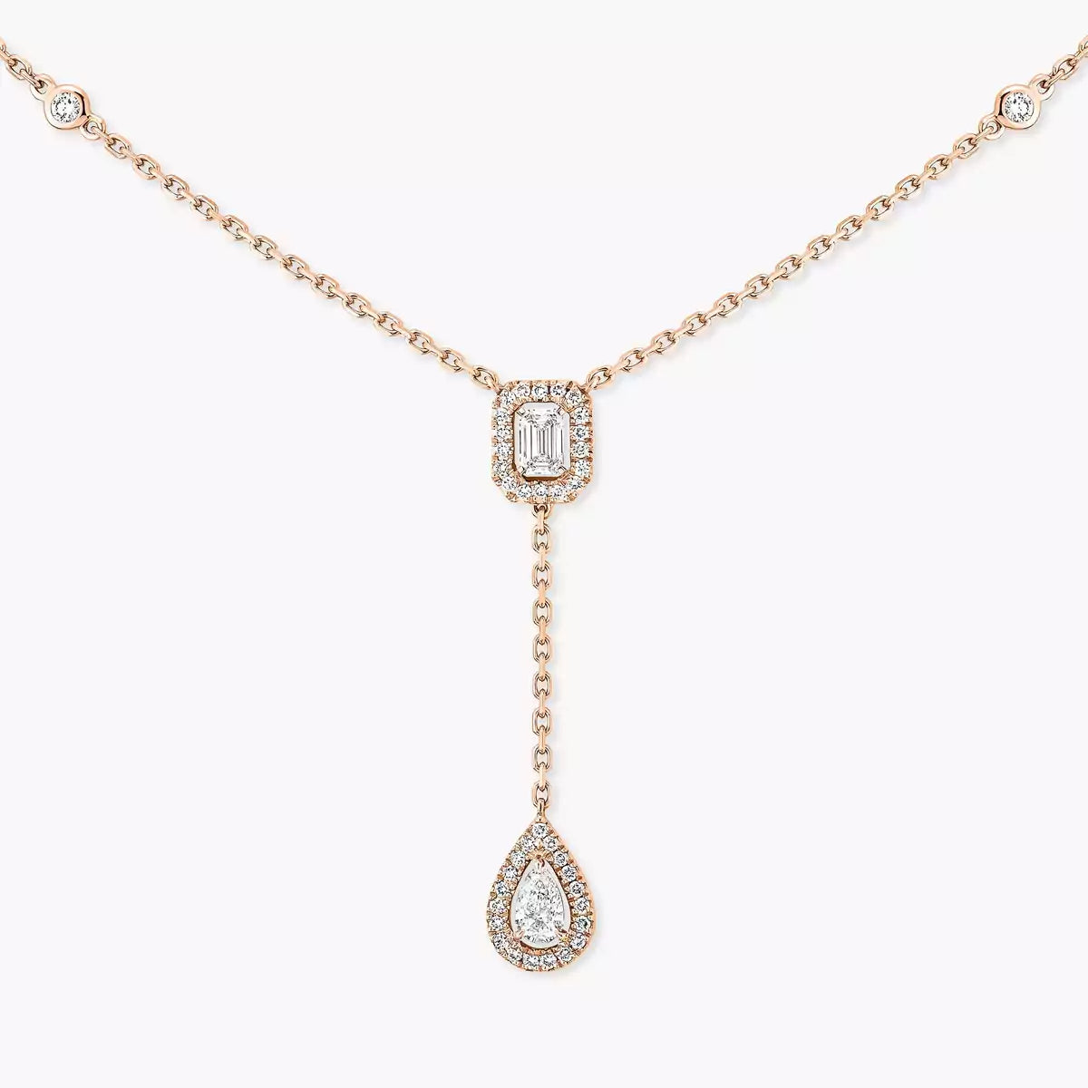 [Vicky]Gold Diamond Tie Necklace