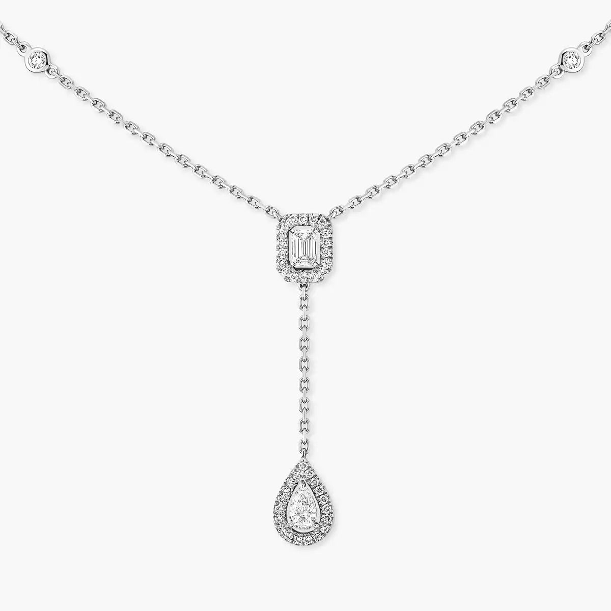 [Vicky]Gold Diamond Tie Necklace