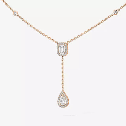 [Vicky]Gold Diamond Tie Necklace