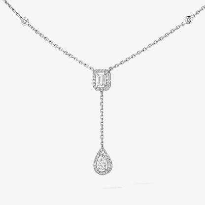 [Vicky]Gold Diamond Tie Necklace