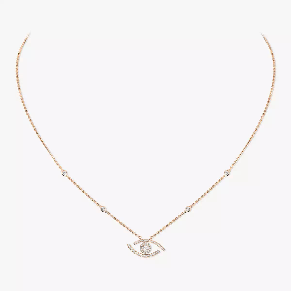 [Vicky]Pave_ Diamond Necklace Lucky Eye