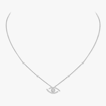 [Vicky]Pave_ Diamond Necklace Lucky Eye