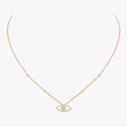 [Vicky]Pave_ Diamond Necklace Lucky Eye