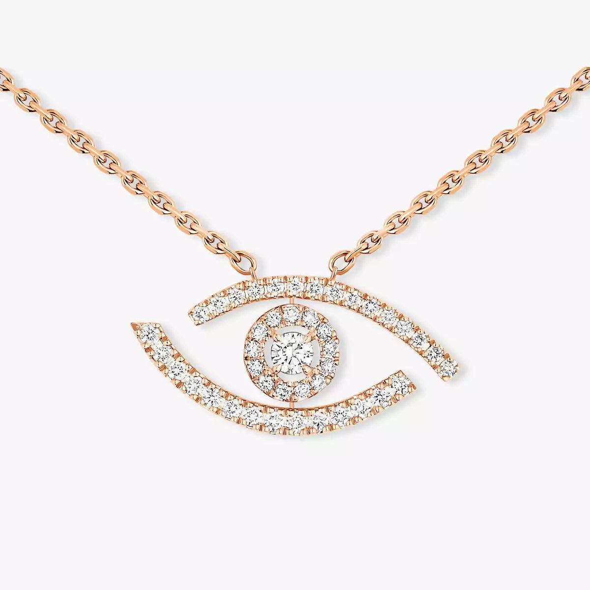 [Vicky]Pave_ Diamond Necklace Lucky Eye