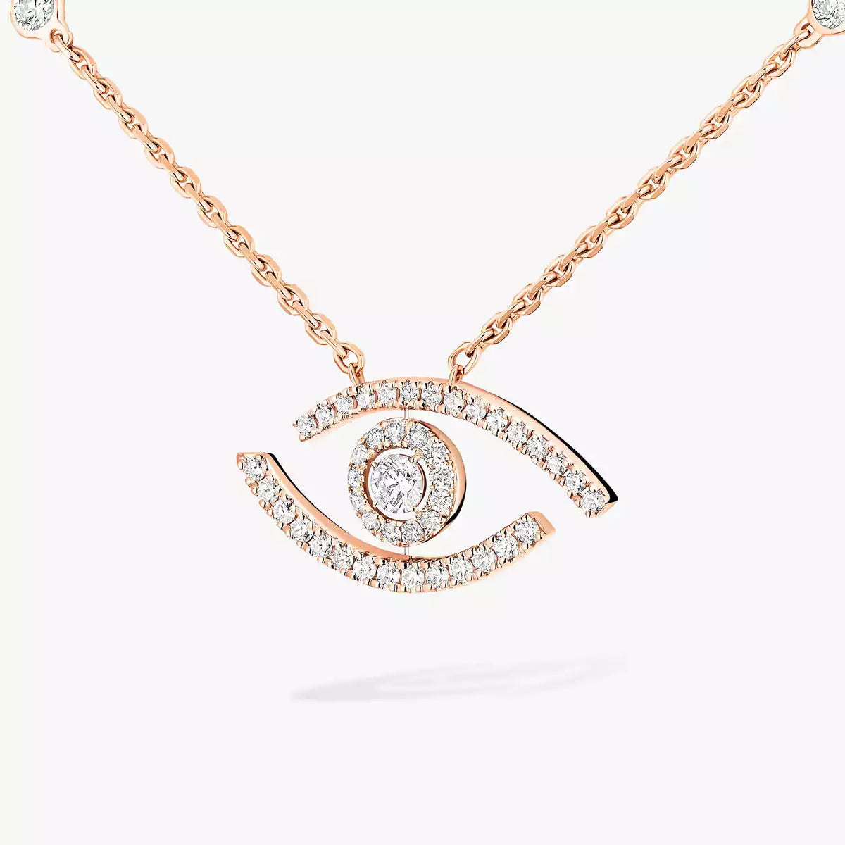 [Vicky]Pave_ Diamond Necklace Lucky Eye