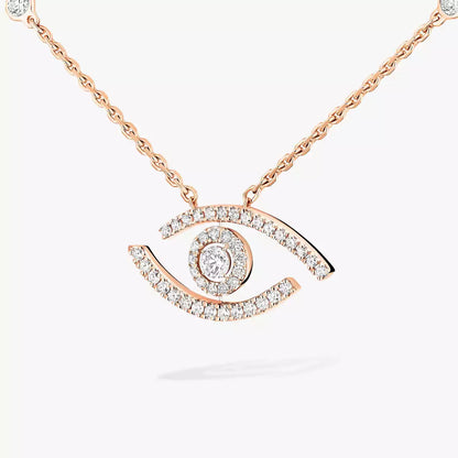 [Vicky]Pave_ Diamond Necklace Lucky Eye