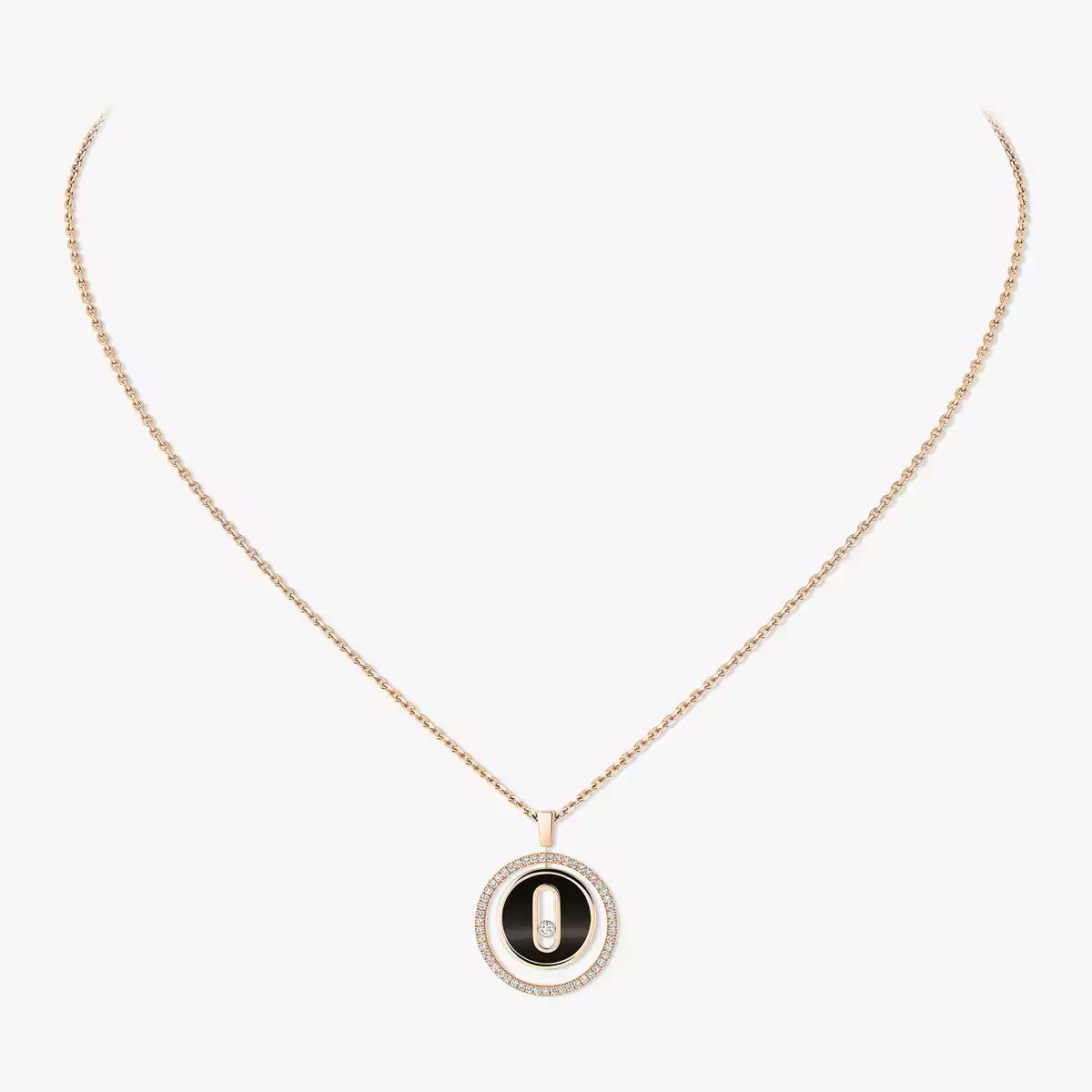 [Vicky]Lucky Move Diamond Necklace in Rose Gold and White Mother-of-Pearl