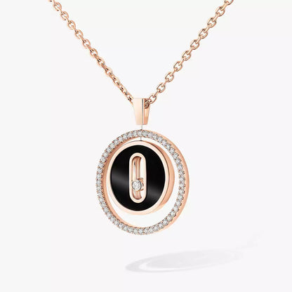 [Vicky]Lucky Move Diamond Necklace in Rose Gold and White Mother-of-Pearl