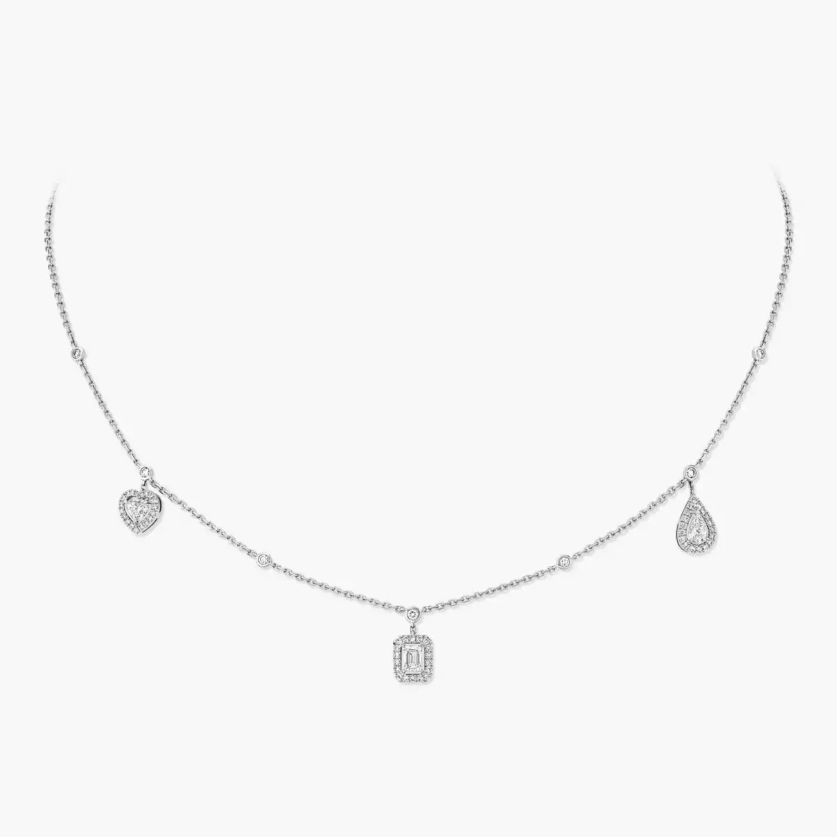 [Vicky]My Twin Diamond Necklace in Silver