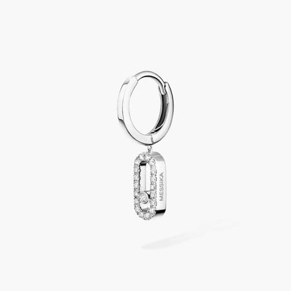 [Vicky]Move Uno Single Diamond Hoop Earring