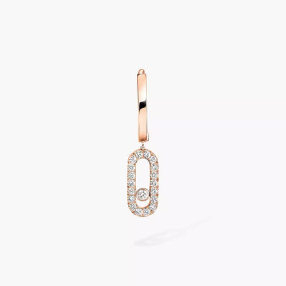 [Vicky]Move Uno Single Diamond Hoop Earring