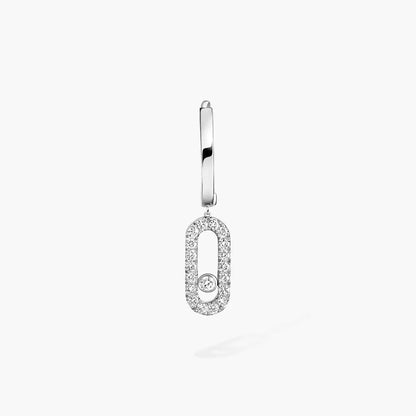 [Vicky]Move Uno Single Diamond Hoop Earring