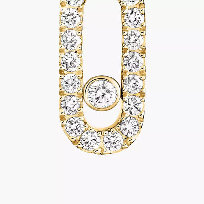 [Vicky]Move Uno Single Diamond Hoop Earring