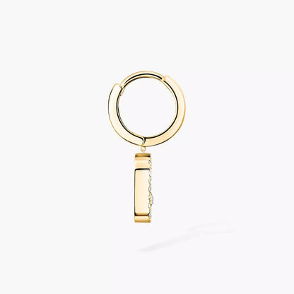 [Vicky]Move Uno Single Diamond Hoop Earring