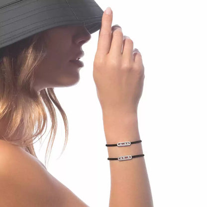 [Vicky]Messika Care(s) pink cord pavé bracelet