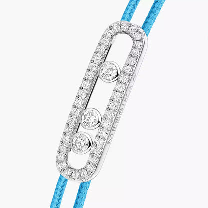 [Vicky]Messika Care(s) pink cord pavé bracelet