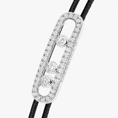 [Vicky]Messika Care(s) pink cord pavé bracelet