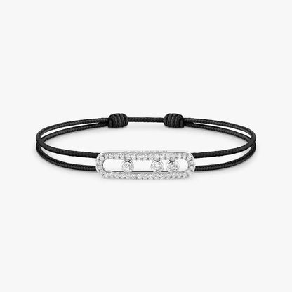 [Vicky]Messika Care(s) pink cord pavé bracelet