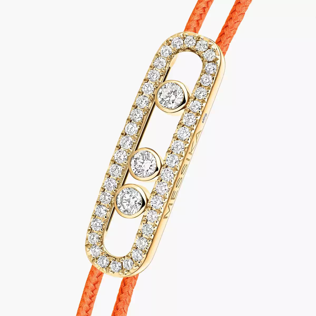 [Vicky]Messika Care(s) pink cord pavé bracelet