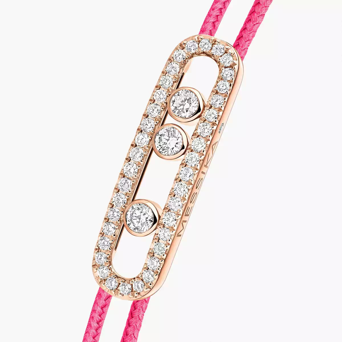 [Vicky]Messika Care(s) pink cord pavé bracelet