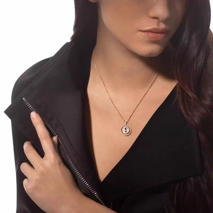 [Vicky]Lucky Move Diamond Necklace in Rose Gold and White Mother-of-Pearl