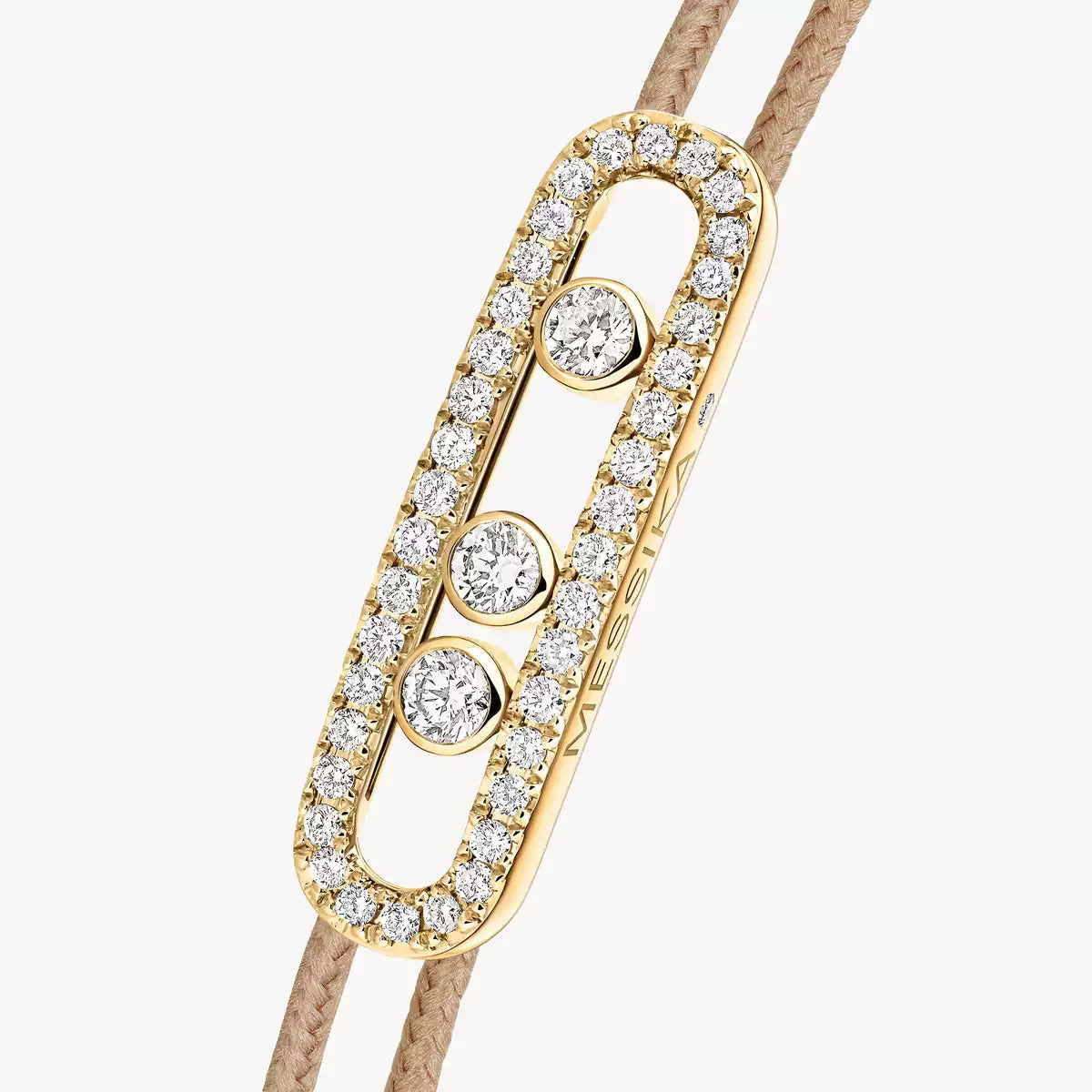 [Vicky]Messika Care(s) pink cord pavé bracelet