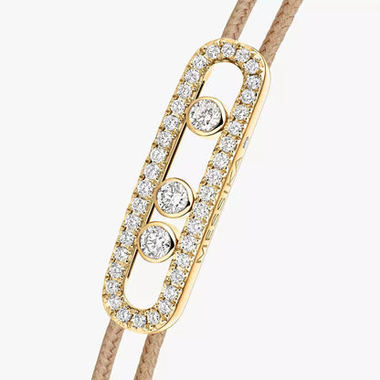 [Vicky]Messika Care(s) pink cord pavé bracelet