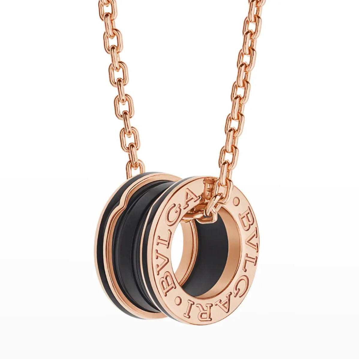 [Vicky]ZERO 1 BLACK CERAMIC PINK GOLD NECKLACE