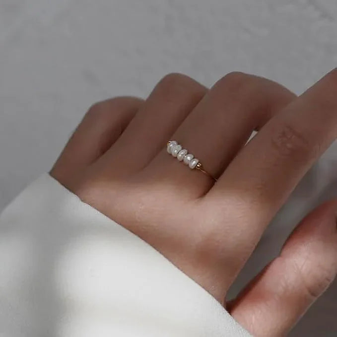 [Royal Vicky]Magnolia Freshwater Pearl Gold Ring