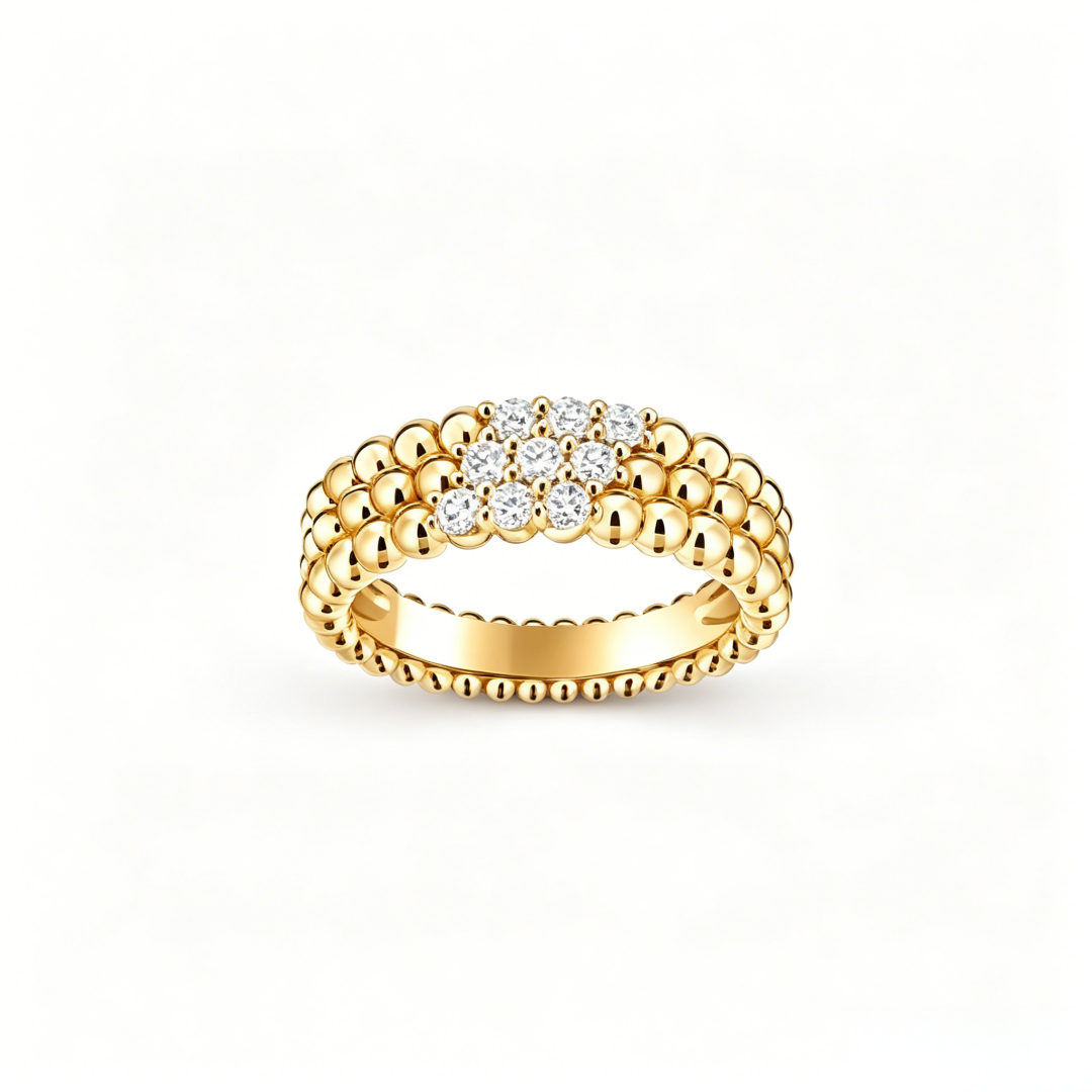 [Vicky] THREE-ROW DIAMOND RING
