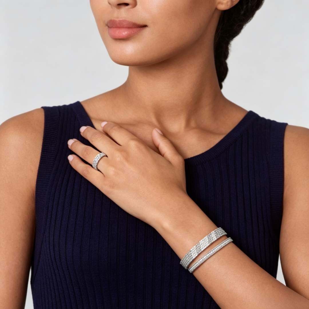[Vicky] THREE-ROW DIAMOND RING