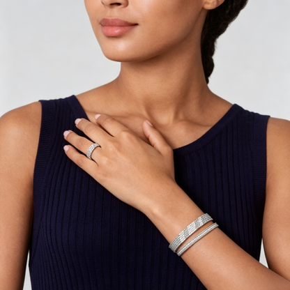 [Vicky] THREE-ROW DIAMOND RING