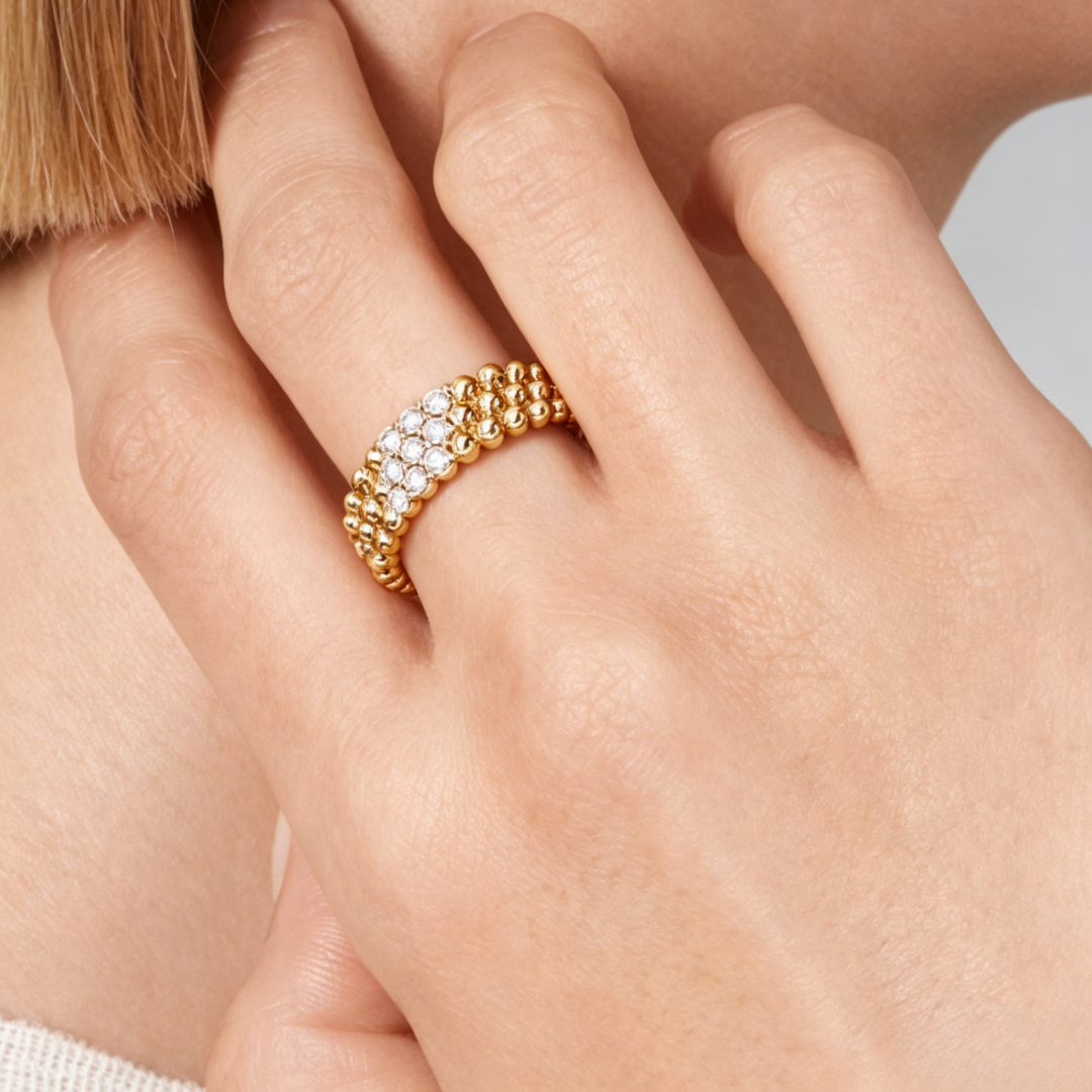 [Vicky] THREE-ROW DIAMOND RING