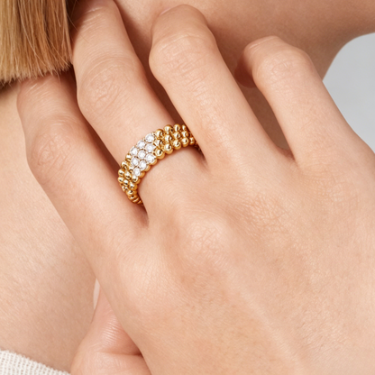 [Vicky] THREE-ROW DIAMOND RING