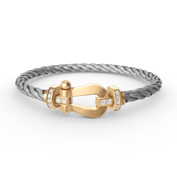 [Royal&Vicky]FORCE LARGE HORSESHOE HALF DIAMOND BRACELET GOLD