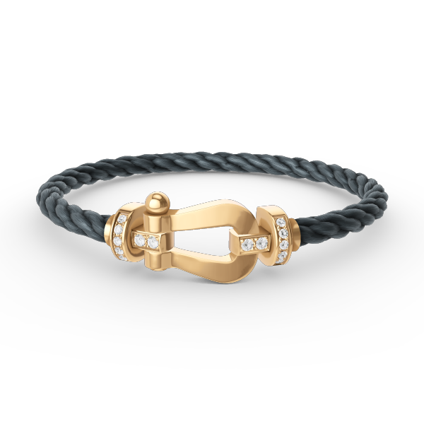 [Royal&Vicky]FORCE LARGE HORSESHOE HALF DIAMOND BRACELET GOLD