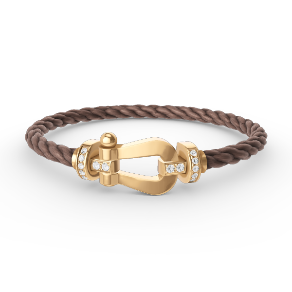 [Royal&Vicky]FORCE LARGE HORSESHOE HALF DIAMOND BRACELET GOLD