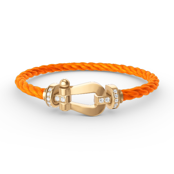 [Royal&Vicky]FORCE LARGE HORSESHOE HALF DIAMOND BRACELET GOLD